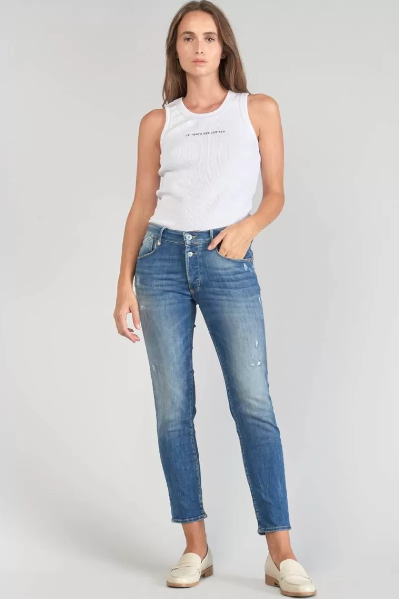 Le Temps des Cerises Coupe Slim-Anil Pulp Slim Taille Haute 7/8Eme Jeans Destroy Bleu N°3 Blue