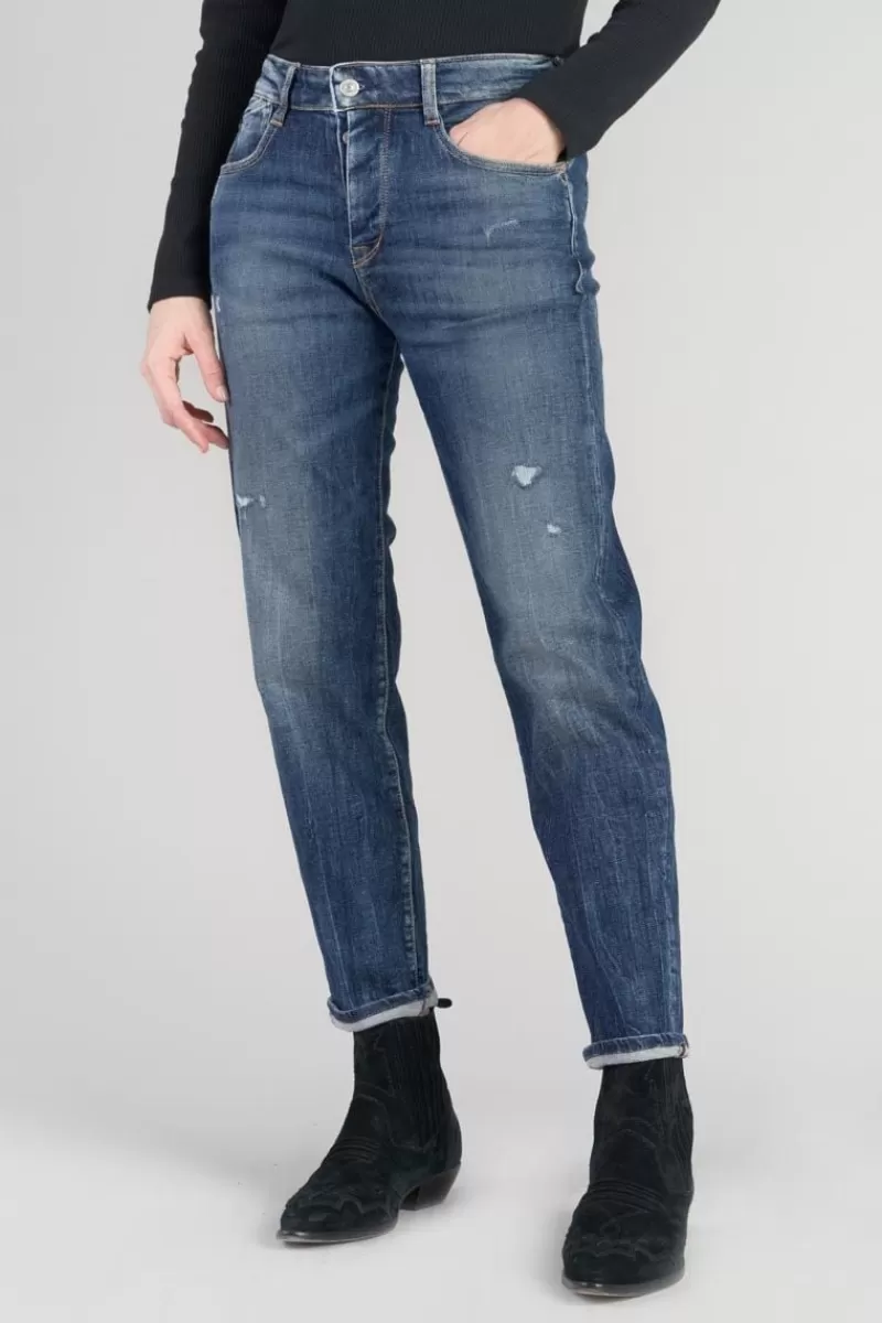 Le Temps des Cerises Coupe Mom-Bambino 400/17 Mom Taille Haute 7/8Eme Jeans Destroy Bleu N°2 Blue