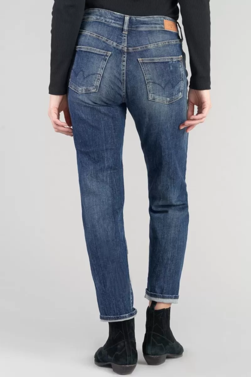 Le Temps des Cerises Coupe Mom-Bambino 400/17 Mom Taille Haute 7/8Eme Jeans Destroy Bleu N°2 Blue