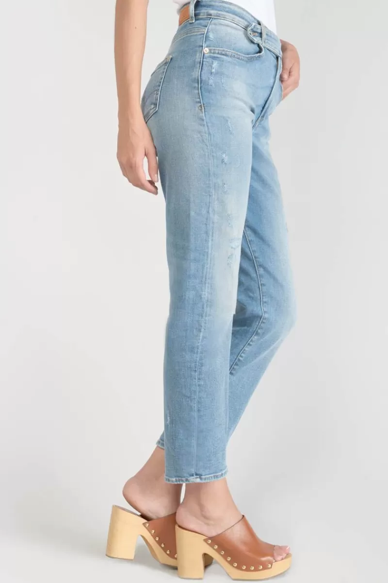 Le Temps des Cerises Coupe Regular-Basic 400/17 Mom Taille Haute 7/8Eme Jeans Destroy Bleu N°4 Blue