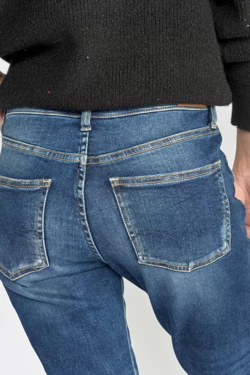 Le Temps des Cerises Coupe Regular-Basic 400/17 Mom Taille Haute 7/8Eme Jeans Destroy Bleu N°2 Blue