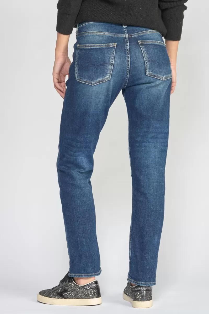 Le Temps des Cerises Coupe Regular-Basic 400/17 Mom Taille Haute 7/8Eme Jeans Destroy Bleu N°2 Blue