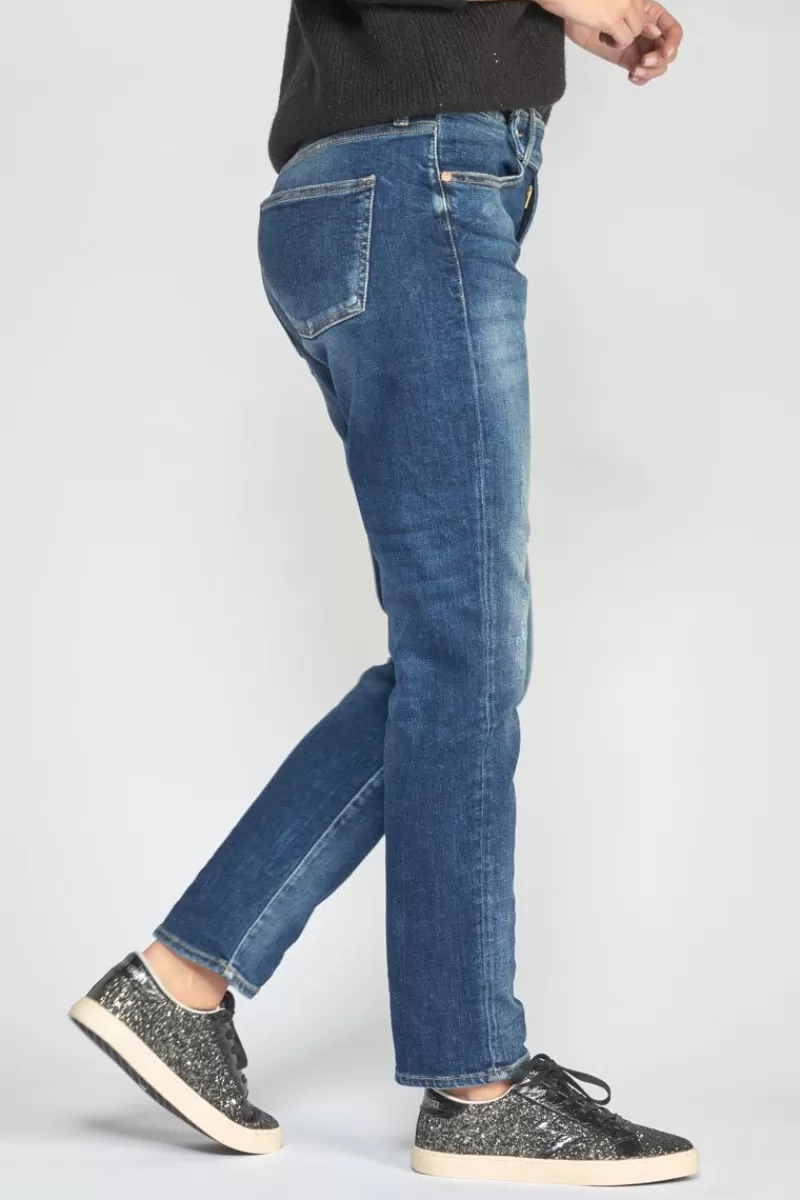 Le Temps des Cerises Coupe Regular-Basic 400/17 Mom Taille Haute 7/8Eme Jeans Destroy Bleu N°2 Blue