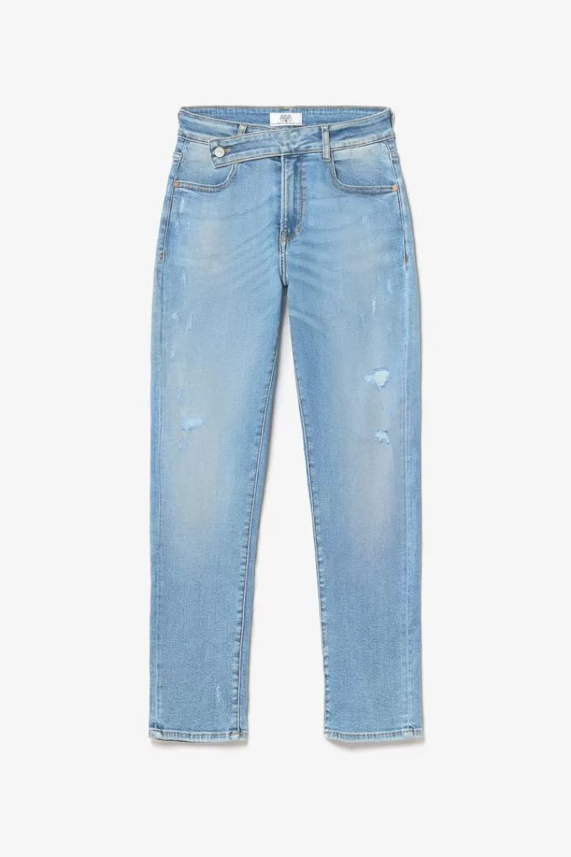 Le Temps des Cerises Coupe Regular-Basic 400/17 Mom Taille Haute 7/8Eme Jeans Destroy Bleu N°4 Blue