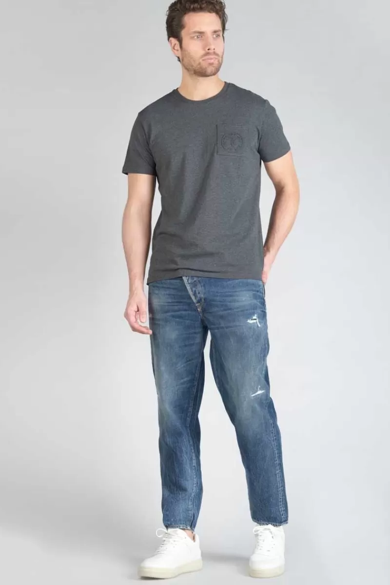 Le Temps des Cerises Coupe Relax-1998 Basic 7/8Eme Jeans Vintage Destroy Bleu N°2 Blue