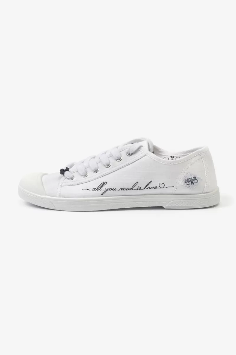 Le Temps des Cerises Chaussures-Baskets Basic Blanches Brodees Love