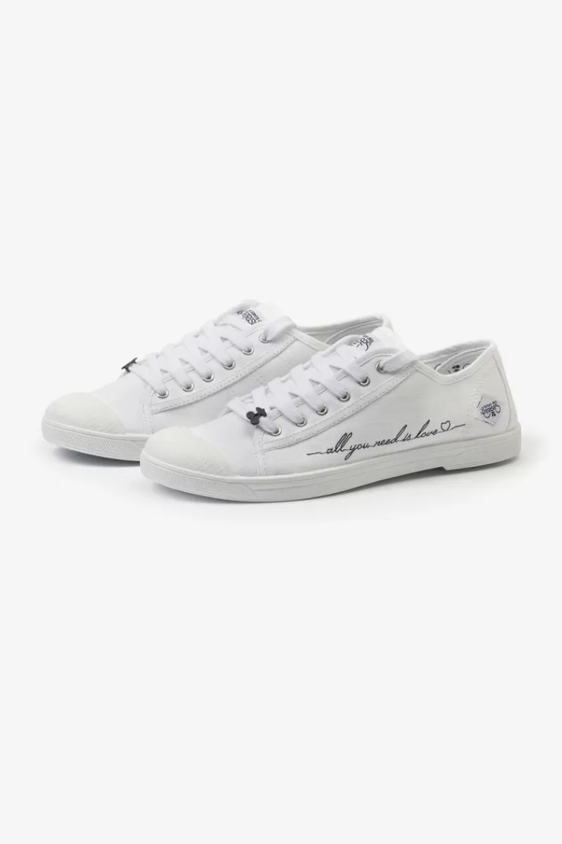 Le Temps des Cerises Chaussures-Baskets Basic Blanches Brodees Love