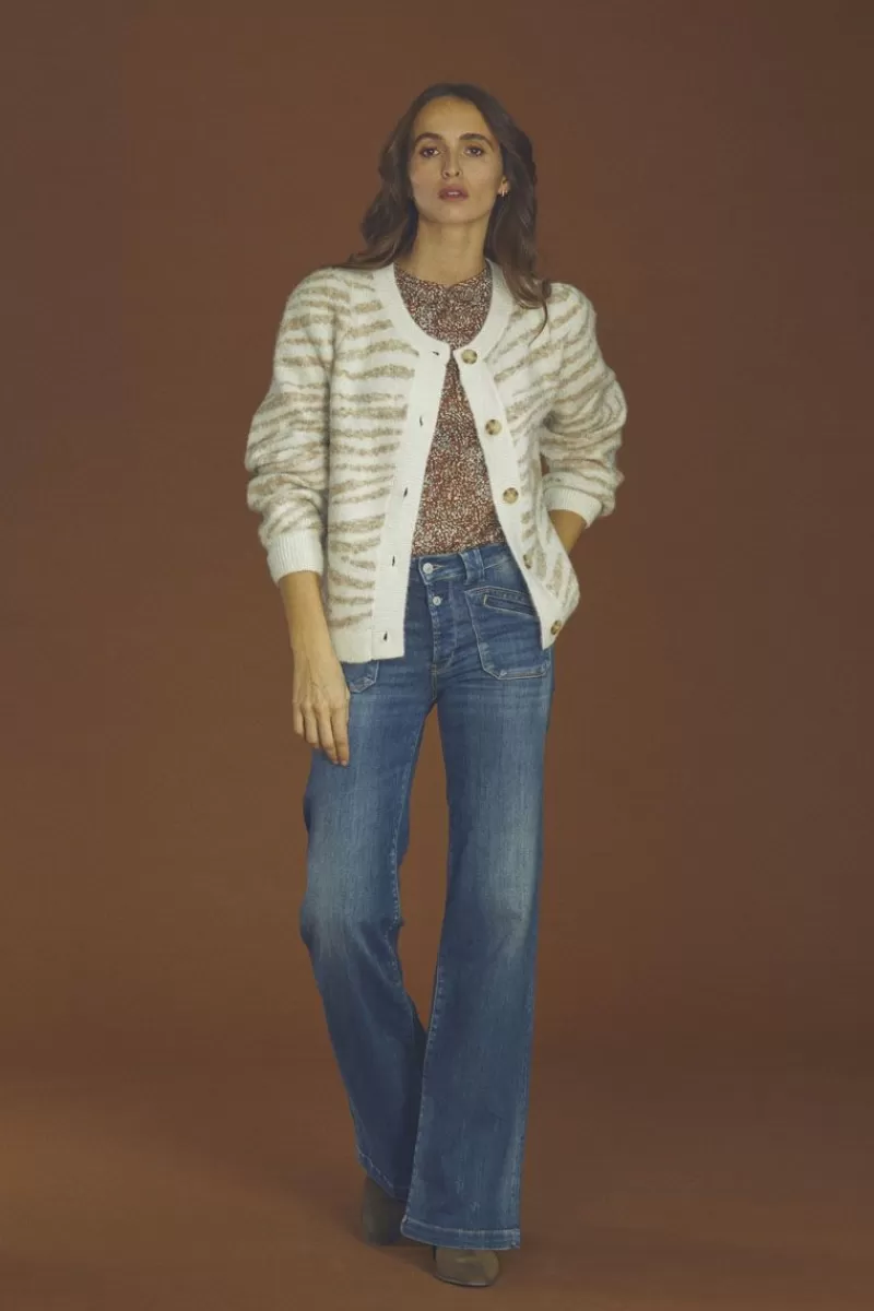 Le Temps des Cerises Taille Haute-Beni Pulp Flare Taille Haute Jeans Bleu N°2 Blue