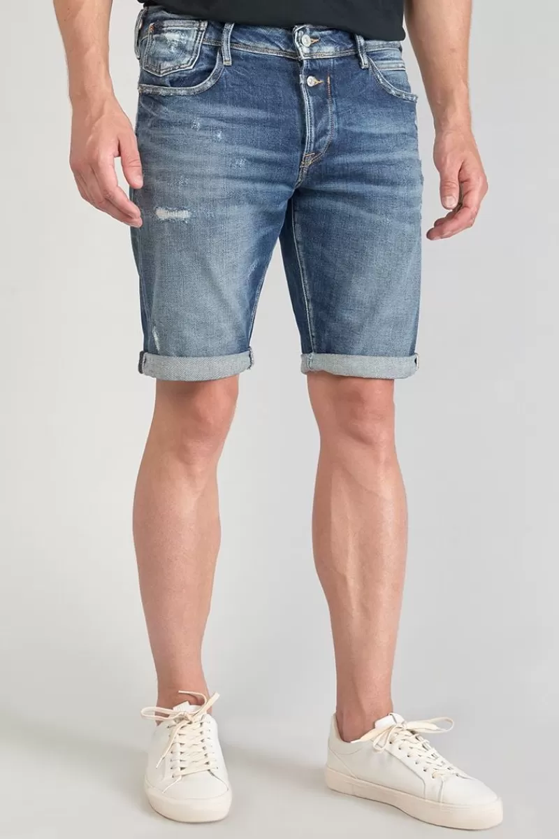 Le Temps des Cerises Bermudas-Bermuda Laredo En Jeans Bleu Fonce Destroy Blue