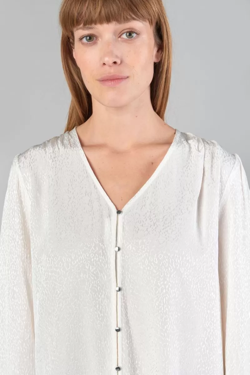 Le Temps des Cerises Tops-Blouse Frano En Jacquard Creme Ice Cream