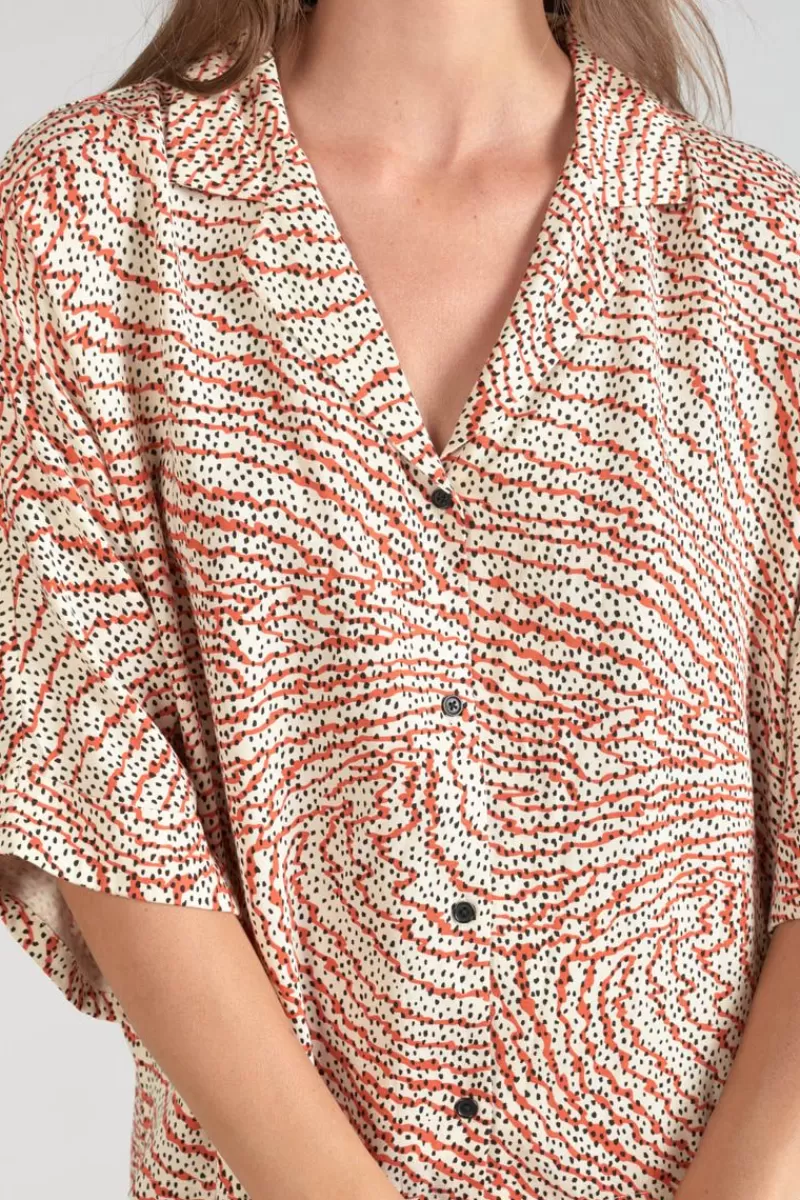 Le Temps des Cerises Chemises-Blouse Freila A Motif Orange Et Noir Orange Zebra