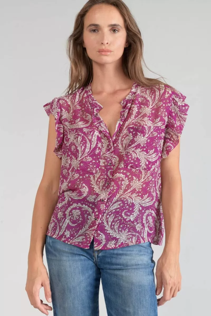 Le Temps des Cerises Tops-Blouse Suri Violine A Motif Cachemire Aster