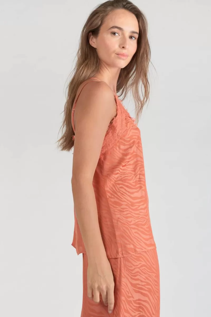 Le Temps des Cerises Tops-Caraco Ayek En Jacquard Orange Corail Coral Rose