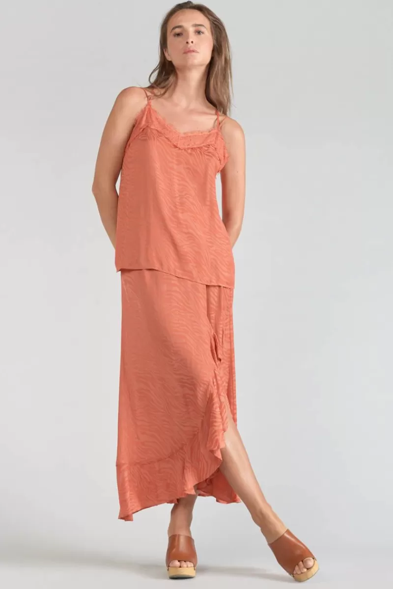 Le Temps des Cerises Tops-Caraco Ayek En Jacquard Orange Corail Coral Rose