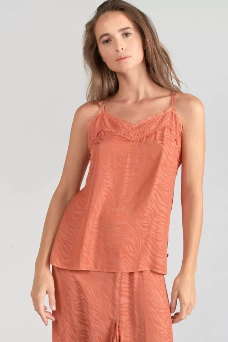 Le Temps des Cerises Tops-Caraco Ayek En Jacquard Orange Corail Coral Rose