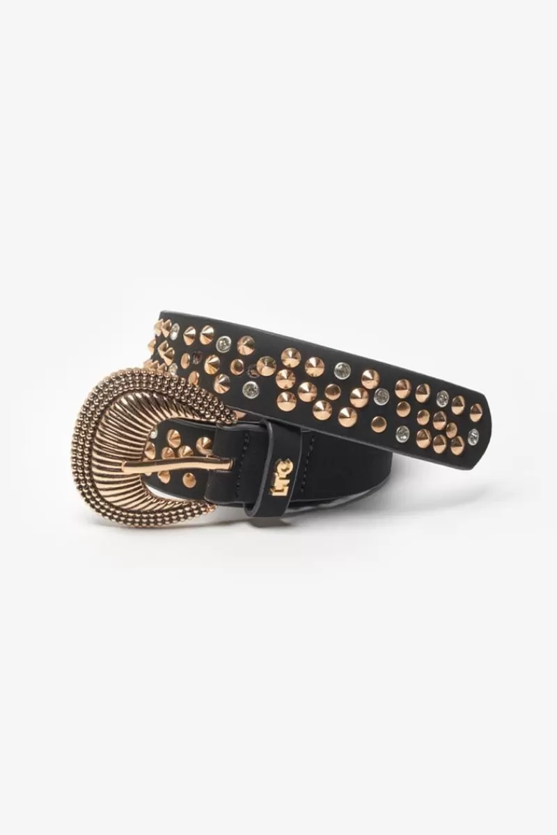 Le Temps des Cerises Ceintures-Ceinture Jimena En Cuir Noir Cloute Black