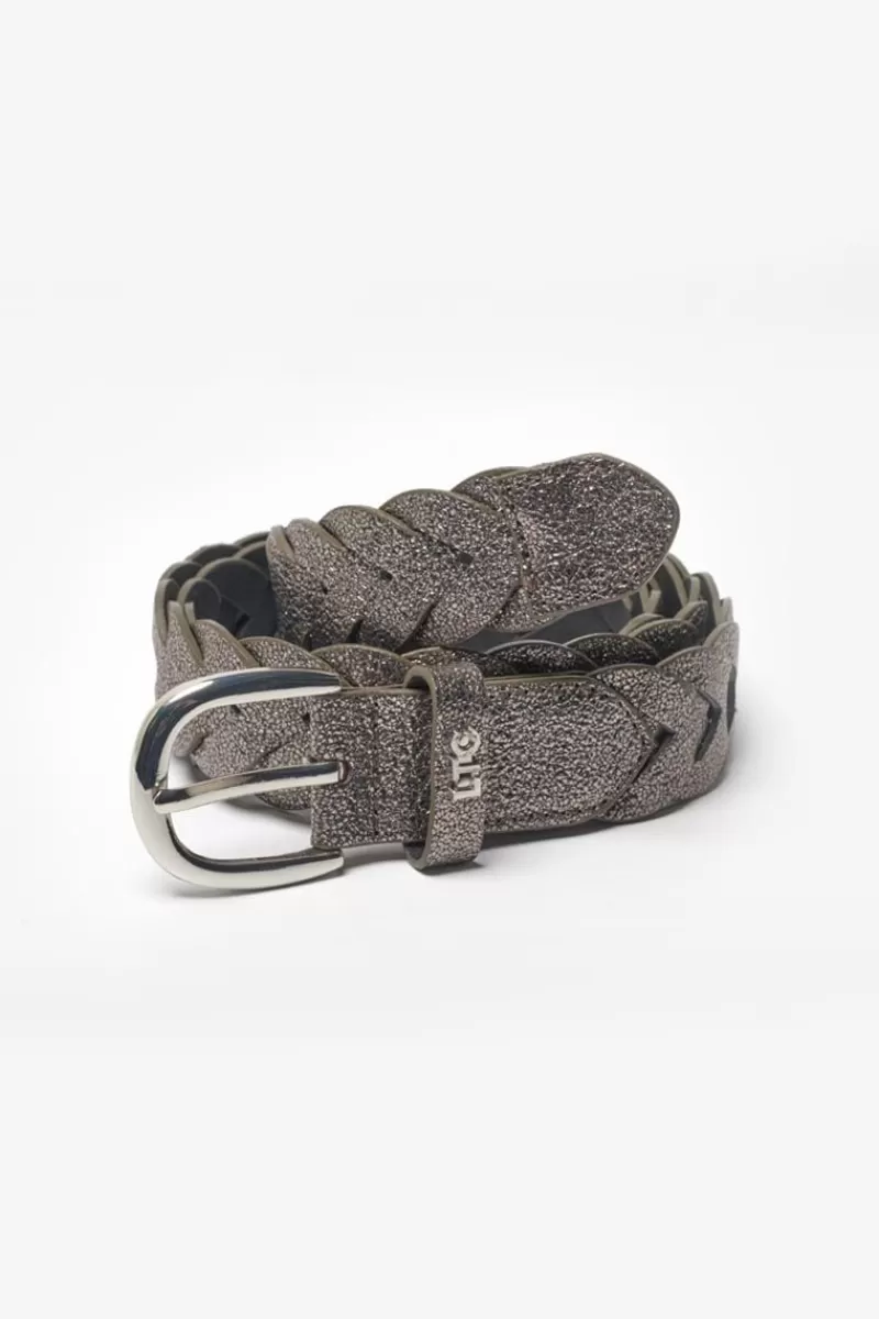 Le Temps des Cerises Ceintures-Ceinture Kebir Argentee Tressee Gunmetal