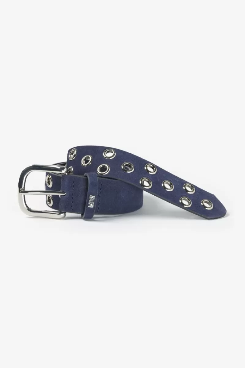 Le Temps des Cerises Ceintures-Ceinture Minog En Daim Bleu Marine Midnight