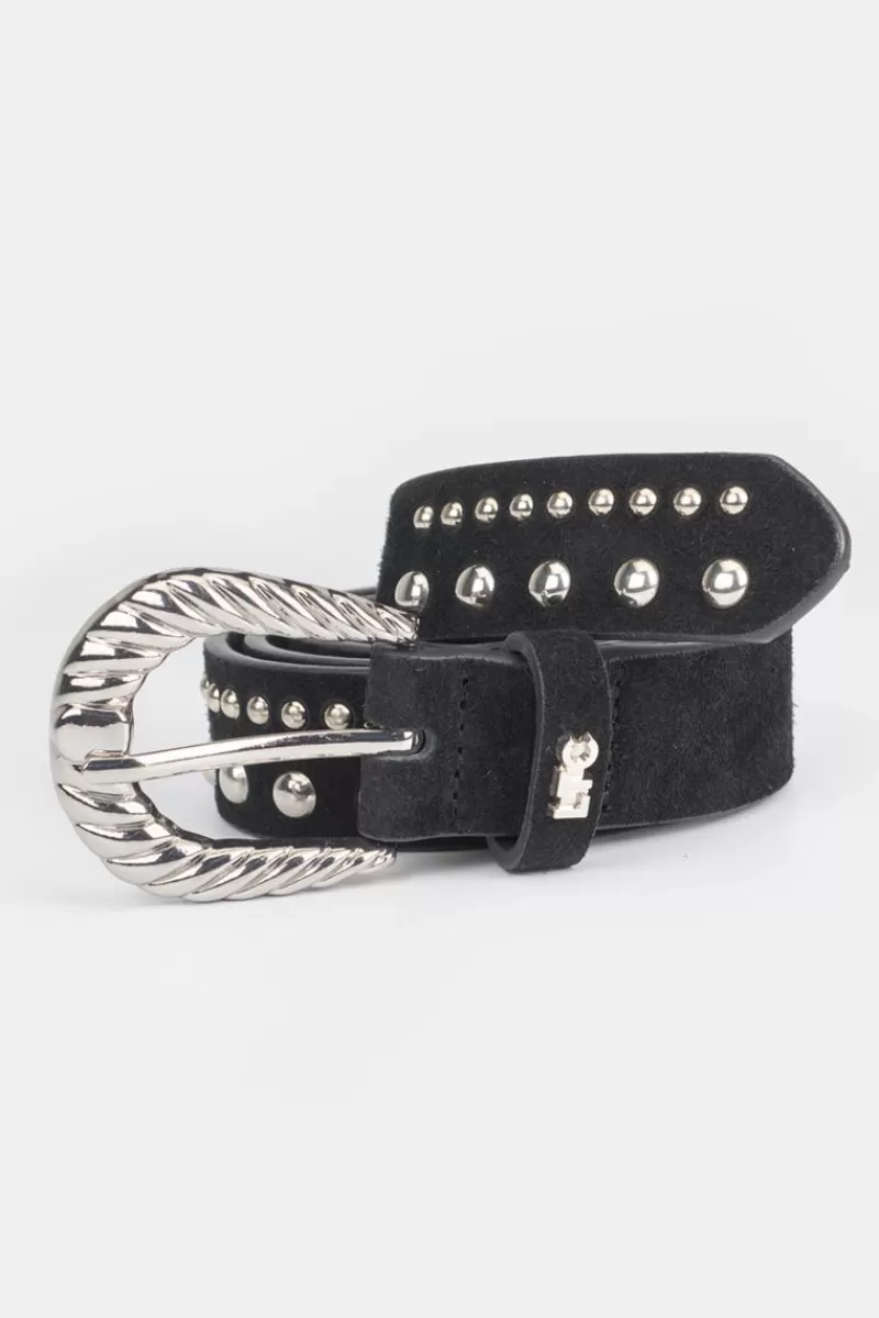 Le Temps des Cerises Ceintures-Ceinture Smara En Cuir Noir Black