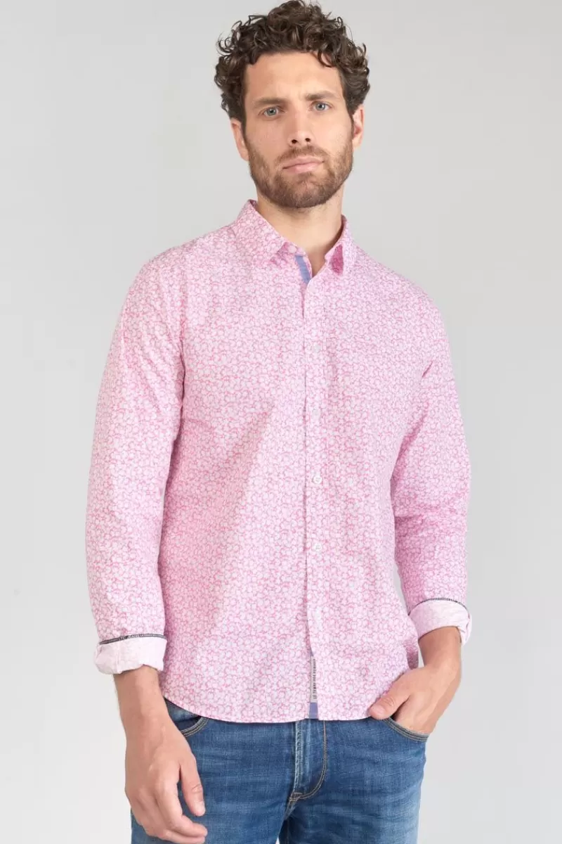 Le Temps des Cerises Chemises-Chemise Brotel Rose A Motif Fleuri Pink