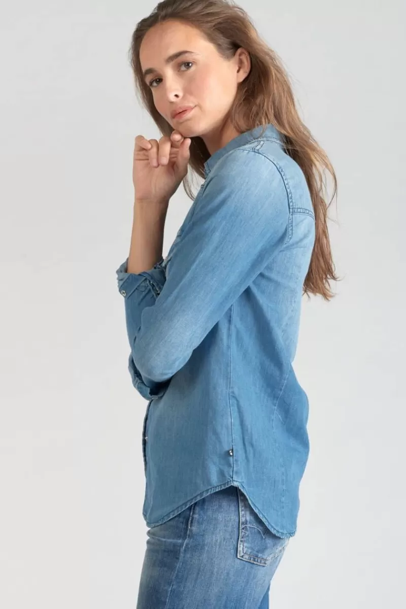 Le Temps des Cerises Chemises Et Vestes-Chemise En Jeans Juanita Bleu Clair Blue