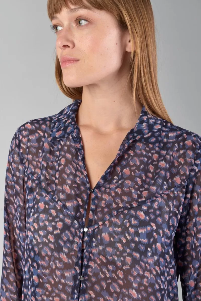 Le Temps des Cerises Chemises-Chemise Luz A Motif Leopard Stone Love