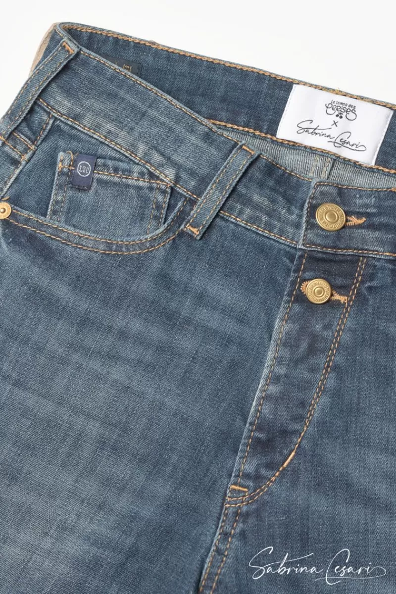 Le Temps des Cerises Coupe Regular-Collab @Sabrinacsari Roma 400/19 Mom Taille Haute Jeans Bleu N°1 Blue