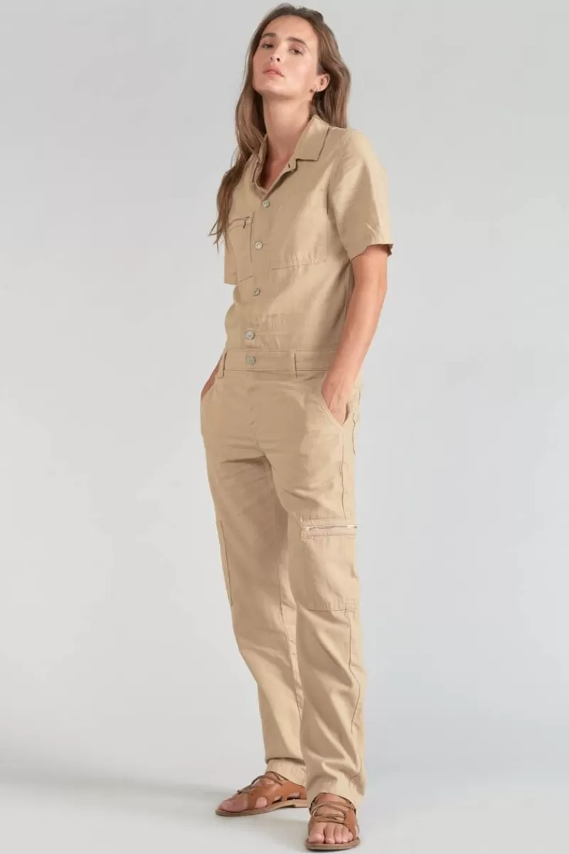 Le Temps des Cerises Combinaisons-Combinaison Pantalon Luminy Beige Sable Desert