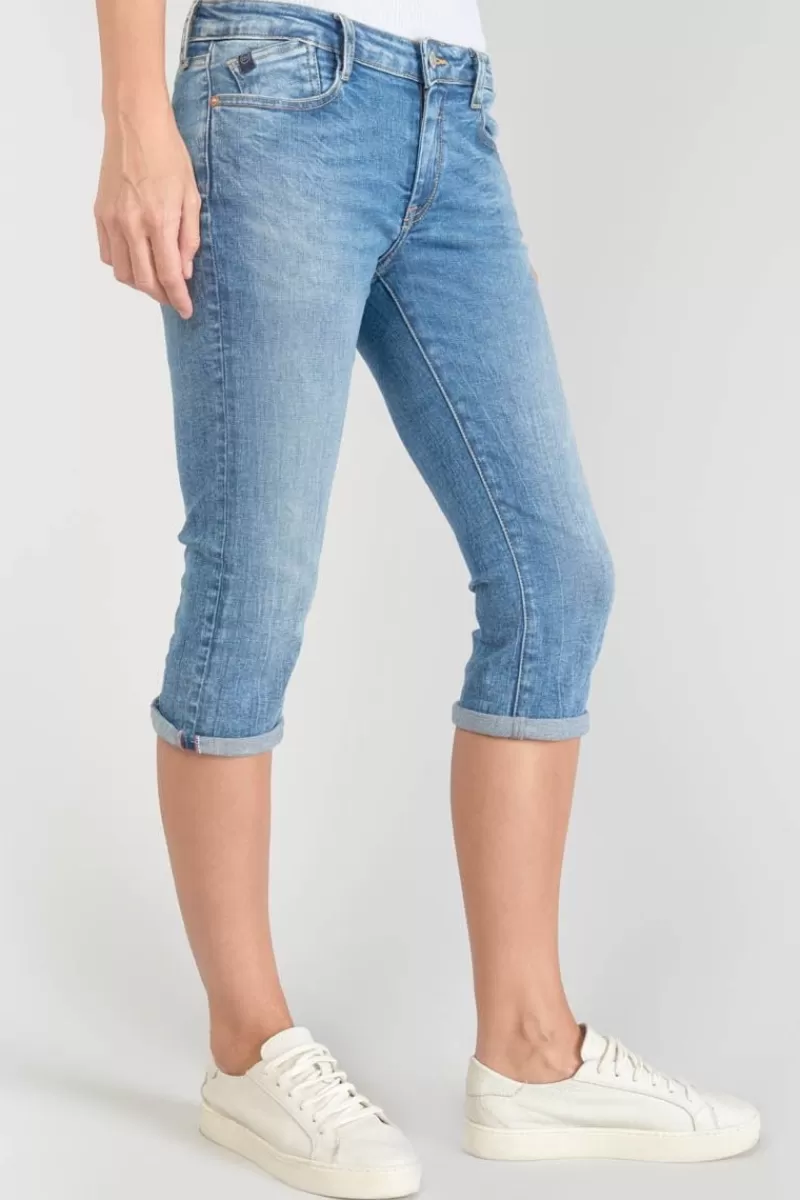 Le Temps des Cerises Jupes & Shorts-Corsaire Oriol En Jeans Bleu Delave Blue