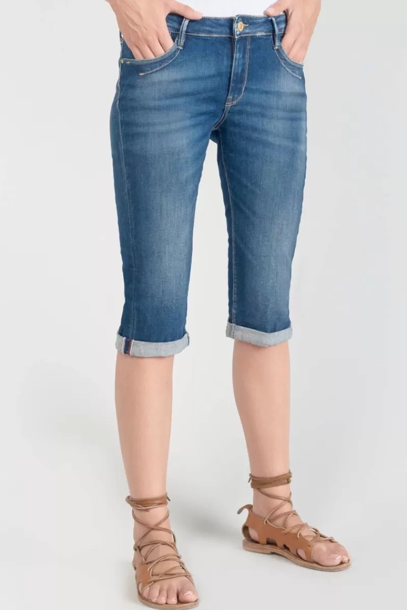 Le Temps des Cerises Jupes & Shorts-Corsaire Vallon En Jeans Bleu Delave Blue