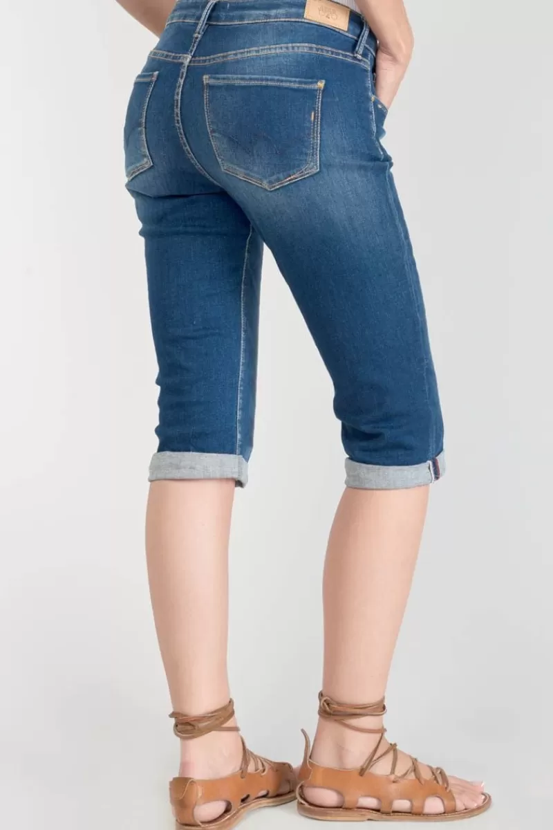 Le Temps des Cerises Jupes & Shorts-Corsaire Vallon En Jeans Bleu Delave Blue