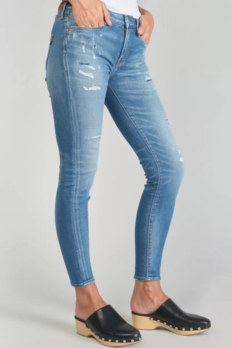 Le Temps des Cerises Coupe Skinny-Dames Power Skinny 7/8Eme Jeans Destroy Bleu N°4 Blue