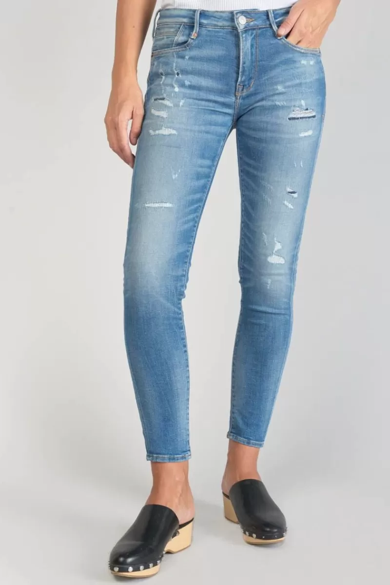 Le Temps des Cerises Coupe Skinny-Dames Power Skinny 7/8Eme Jeans Destroy Bleu N°4 Blue