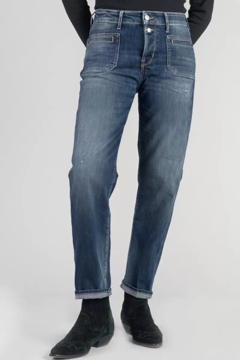 Le Temps des Cerises Coupe Mom-Fafa 400/18 Mom Taille Haute 7/8Eme Jeans Destroy Bleu N°3 Blue