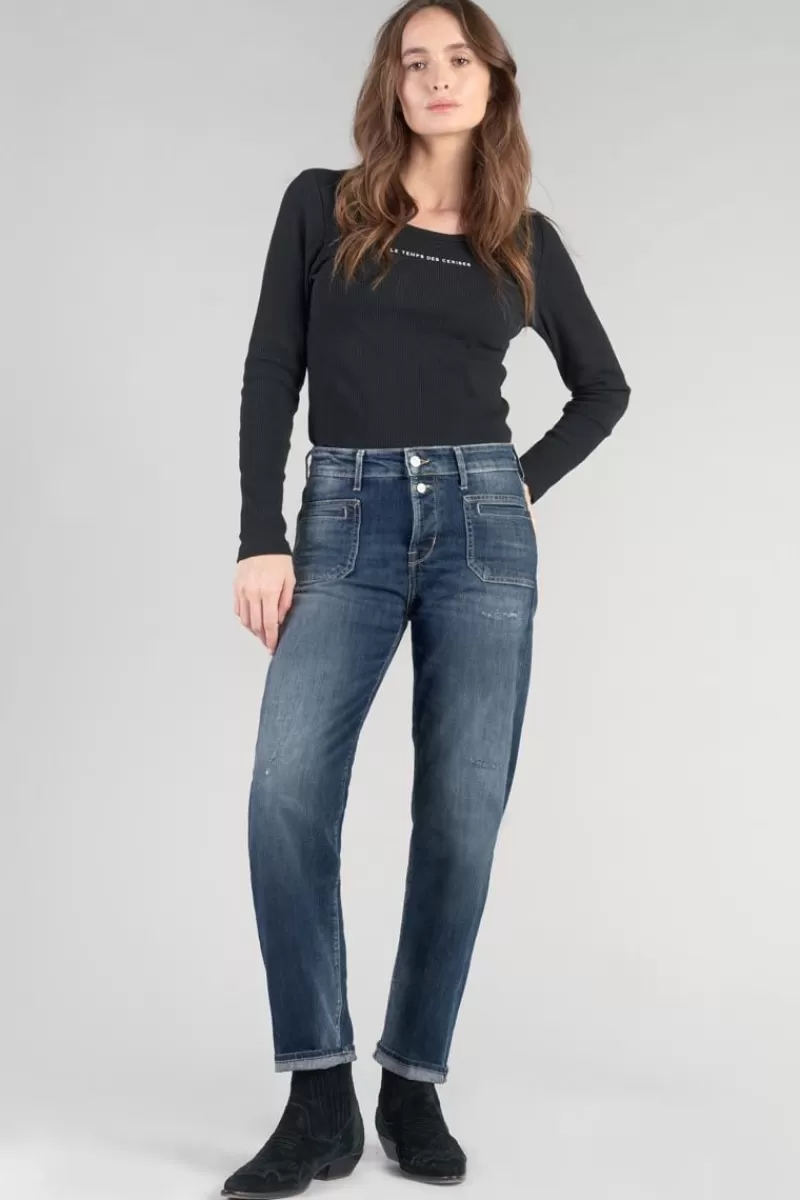 Le Temps des Cerises Coupe Mom-Fafa 400/18 Mom Taille Haute 7/8Eme Jeans Destroy Bleu N°3 Blue