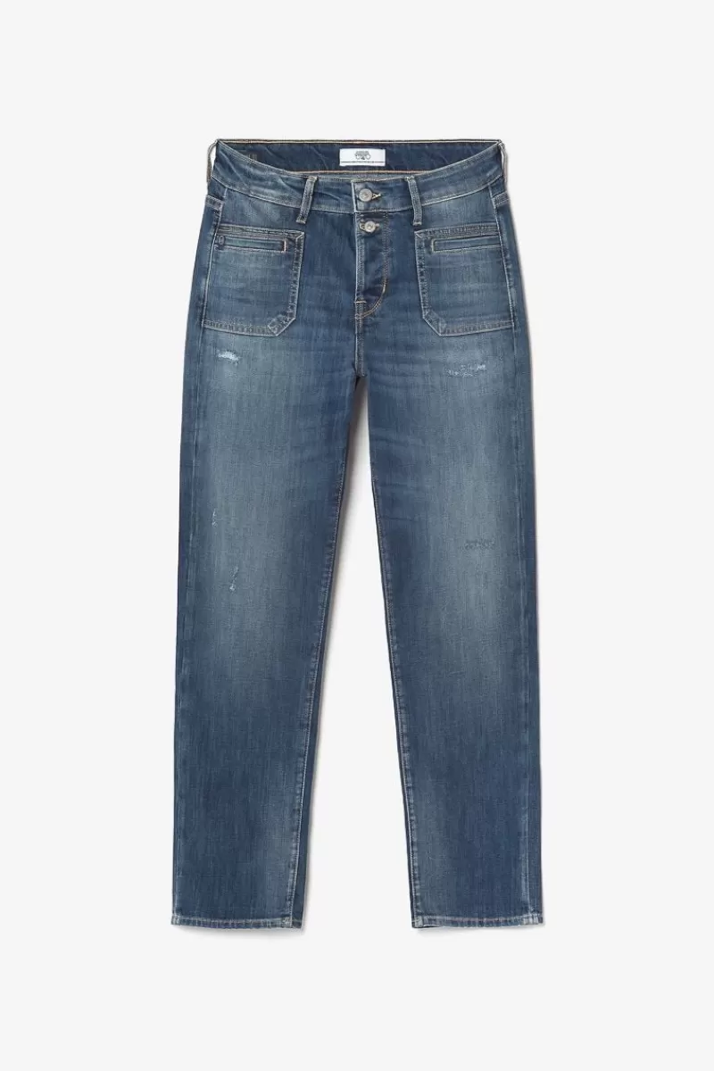 Le Temps des Cerises Coupe Mom-Fafa 400/18 Mom Taille Haute 7/8Eme Jeans Destroy Bleu N°3 Blue