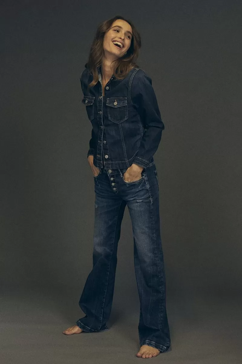 Le Temps des Cerises Coupe Flare / Bootcut-Foch Flare Jeans Destroy Bleu N°2 Blue