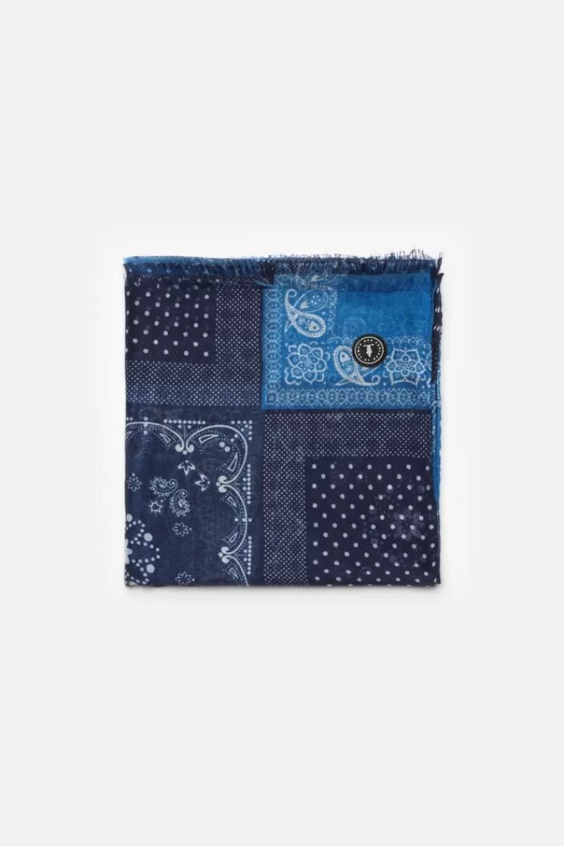 Le Temps des Cerises Écharpes & Foulards-Foulard Brite A Motif Cachemire Bleu Peacoat