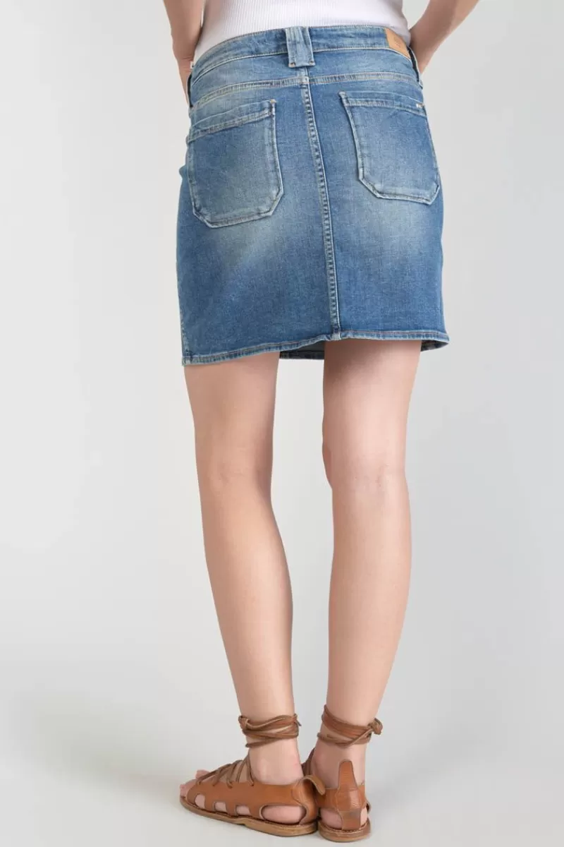 Le Temps des Cerises Jupes & Shorts-Jupe Cary En Jeans Bleu Delave Blue