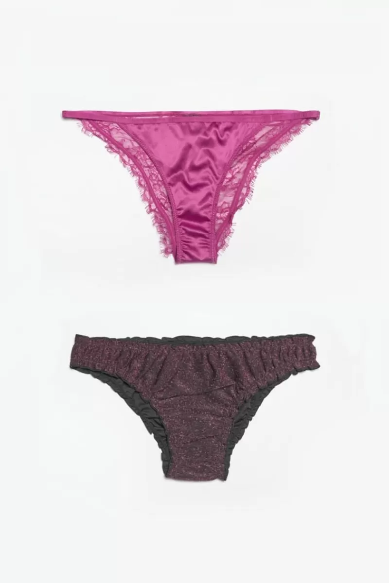 Le Temps des Cerises Lingerie-Lot De 2 Culottes Liebe Fuchsia Aster