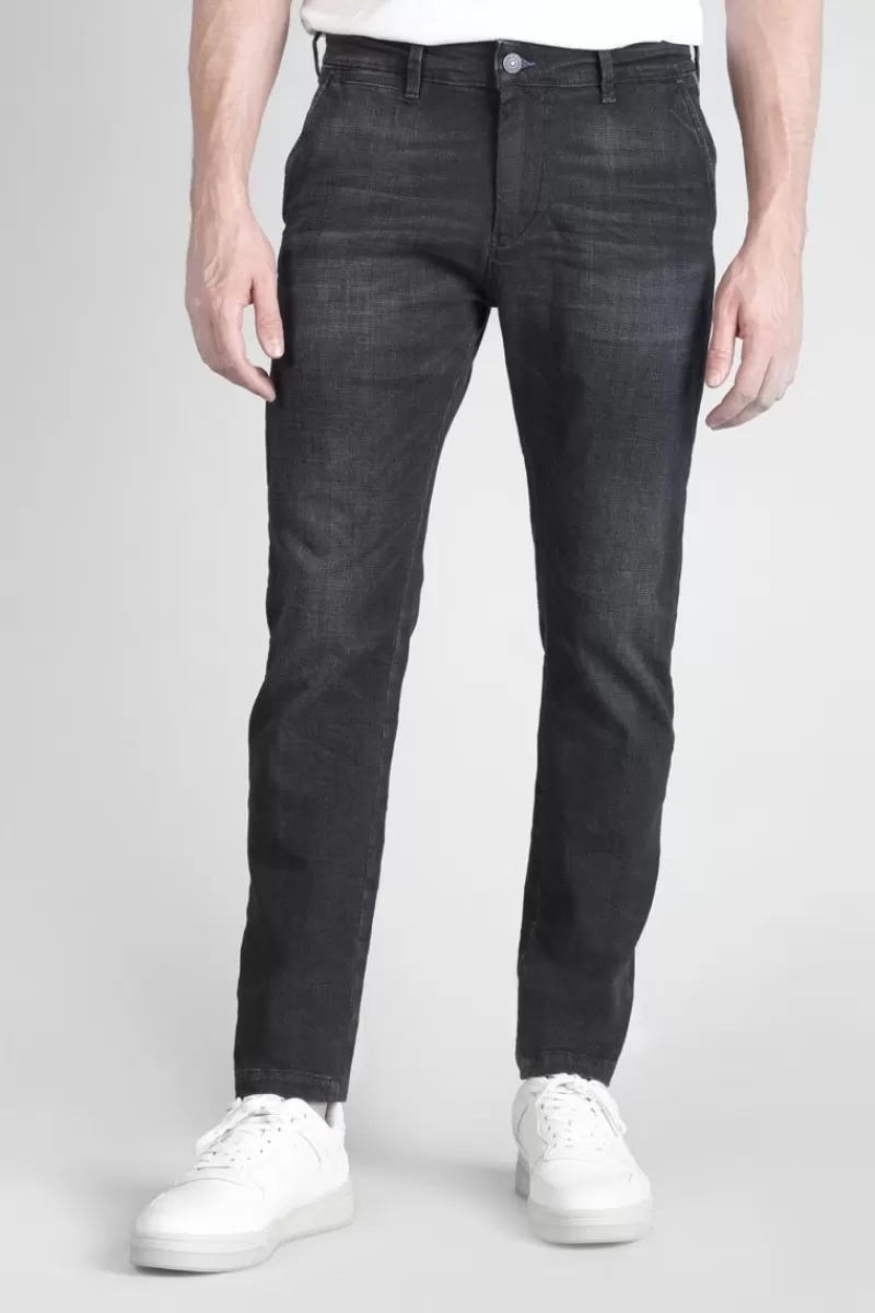 Le Temps des Cerises Coupe Regular Confort-Pantalon Chino Dejean En Jeans Noir Delave Black