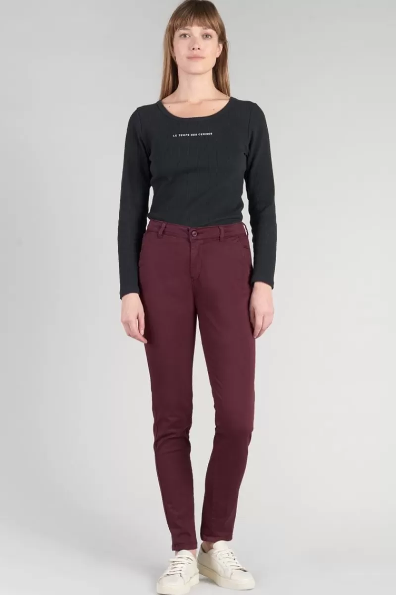 Le Temps des Cerises Pantalons & Chinos-Pantalon Chino Dyli4 Lie De Vin Wine