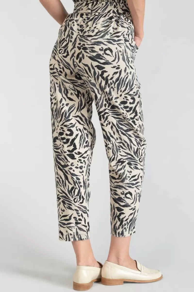 Le Temps des Cerises Pantalons & Chinos-Pantalon En Lin Melange Rida A Motif Animalier Zebra