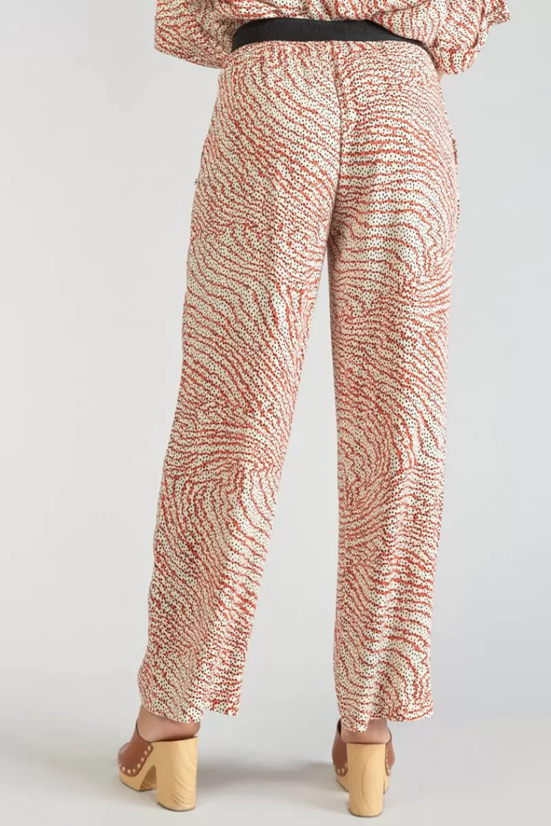 Le Temps des Cerises Pantalons & Chinos-Pantalon Fluide Yesa A Motif Orange Et Noir Orange Zebra