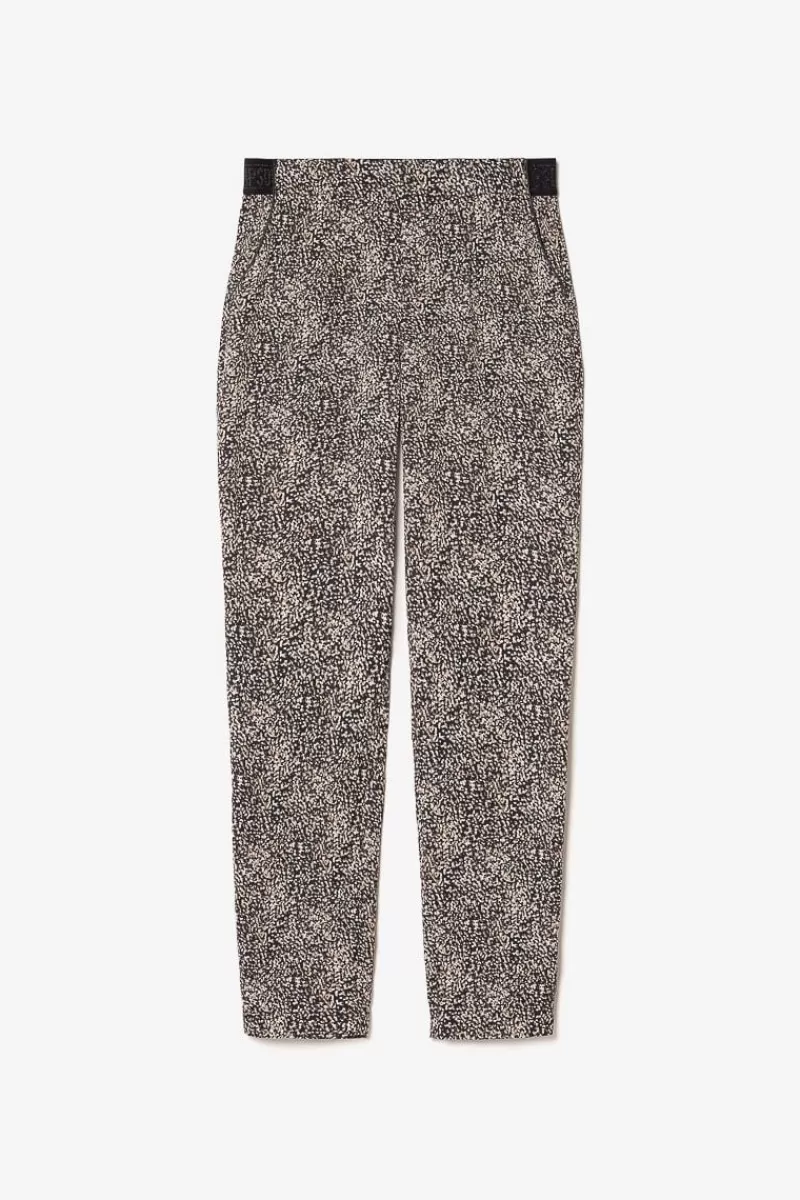 Le Temps des Cerises Pantalons & Chinos-Pantalon Tage Noir A Motif Black