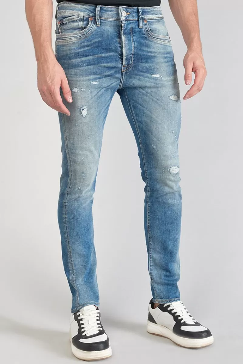 Le Temps des Cerises Coupe Tapered-Perier 900/16 Tapered 7/8Eme Jeans Destroy Vintage Bleu N°4 Blue