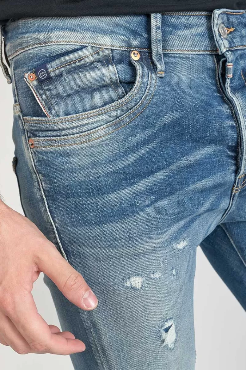 Le Temps des Cerises Coupe Tapered-Perier 900/16 Tapered 7/8Eme Jeans Destroy Vintage Bleu N°4 Blue