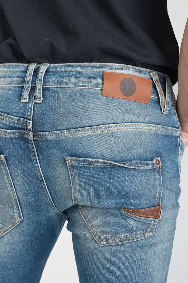 Le Temps des Cerises Coupe Tapered-Perier 900/16 Tapered 7/8Eme Jeans Destroy Vintage Bleu N°4 Blue