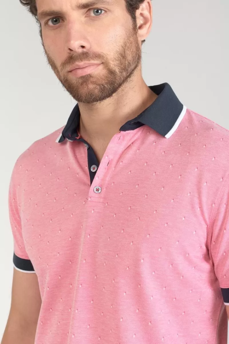 Le Temps des Cerises T-Shirts & Polos-Polo Novil En Jacquard Rose Pink