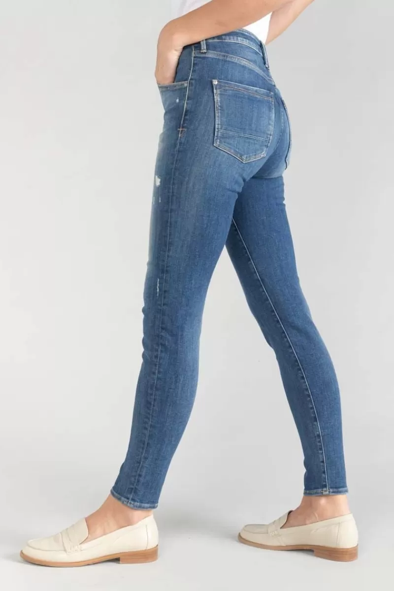 Le Temps des Cerises Coupe Skinny-Power Skinny Taille Haute 7/8Eme Jeans Destroy Bleu N°2 Blue